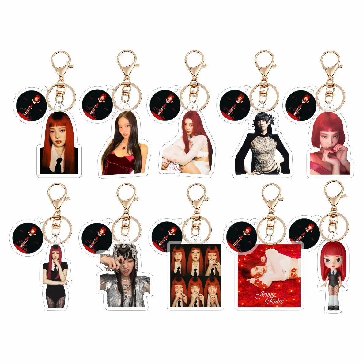 Kpop Idol JENNIE 2025 New Album RUBY INS Style Acrylic Keychains