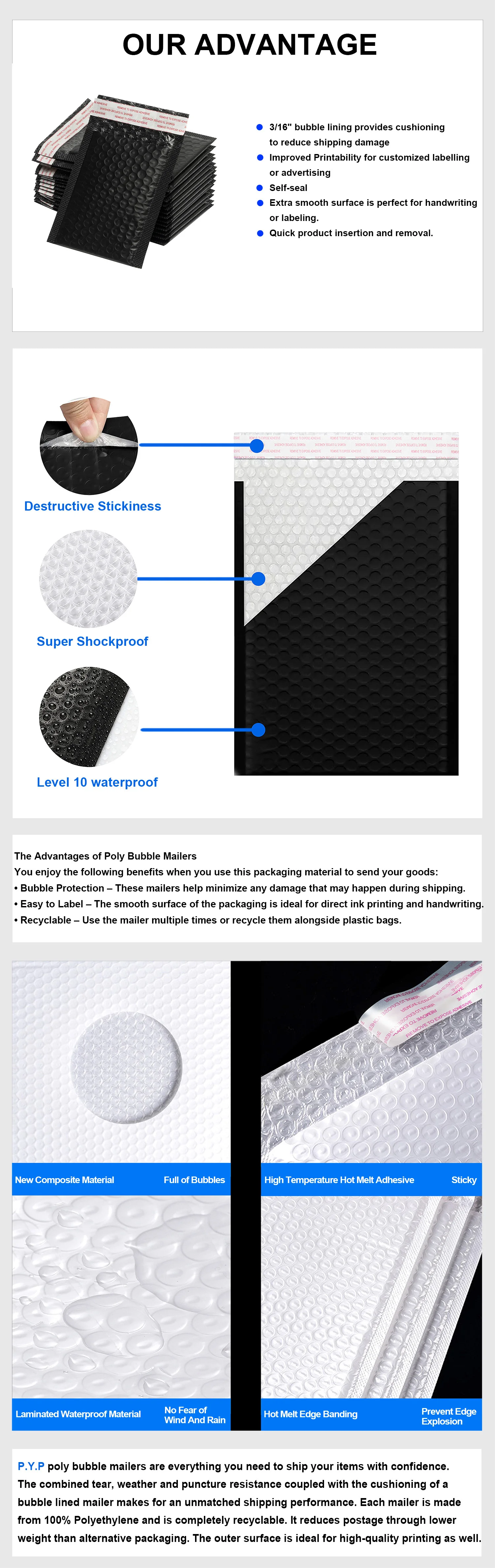 Custom Bubble Mailer With Logo Poly Bubble Mailer Bag Mailing Bags