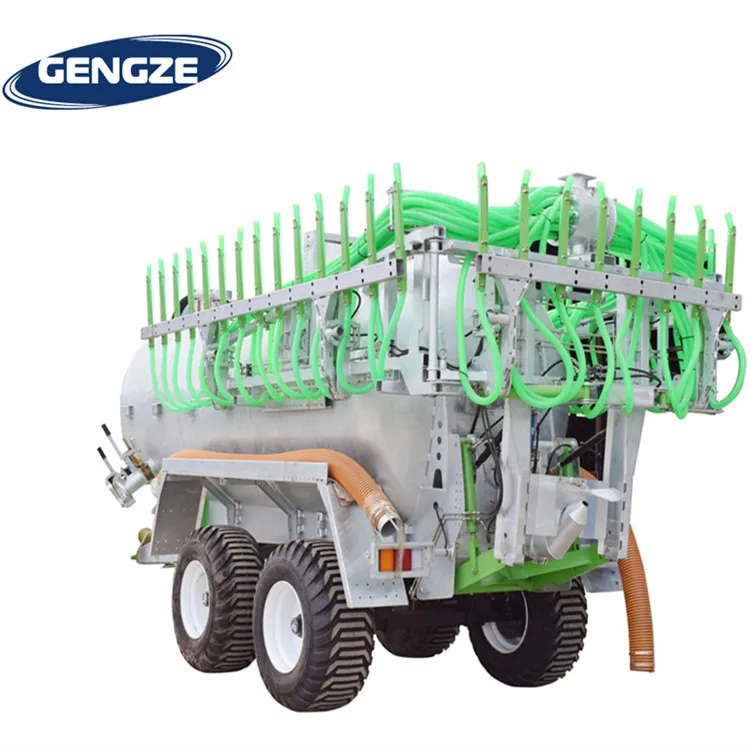 Europe Farm Tractor PTO Slurry Tankers Trailer  With Trailing Shoe Injectors