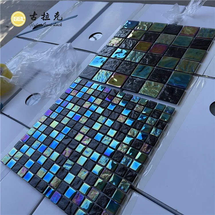 Wholesale sunshine black glass mosaic tile for swimming pool