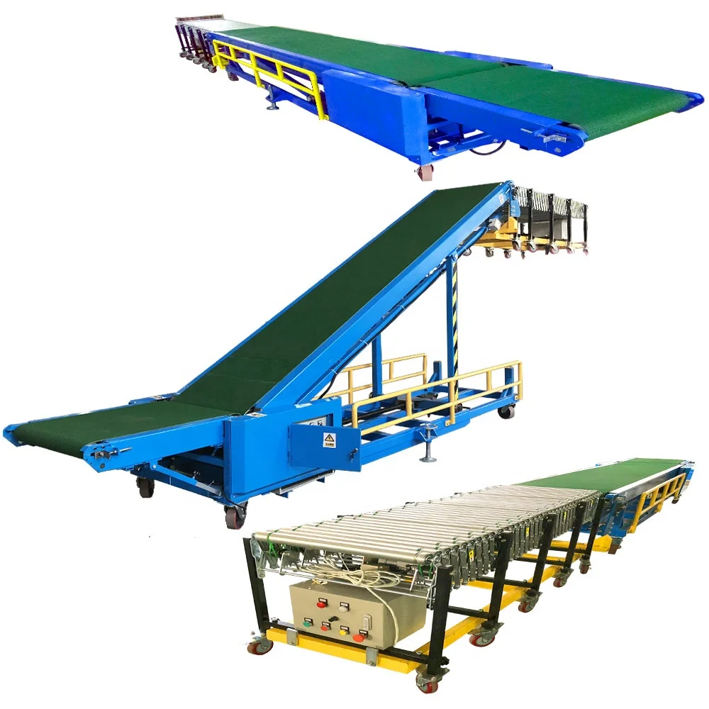 50KG Rice Bag Truck Loading & Unloading Telescopic Conveyor Container Unloading