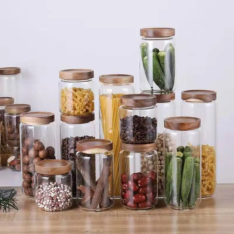 Buy Wholesale China Customizable Size Glass Spice Jars With Acacia