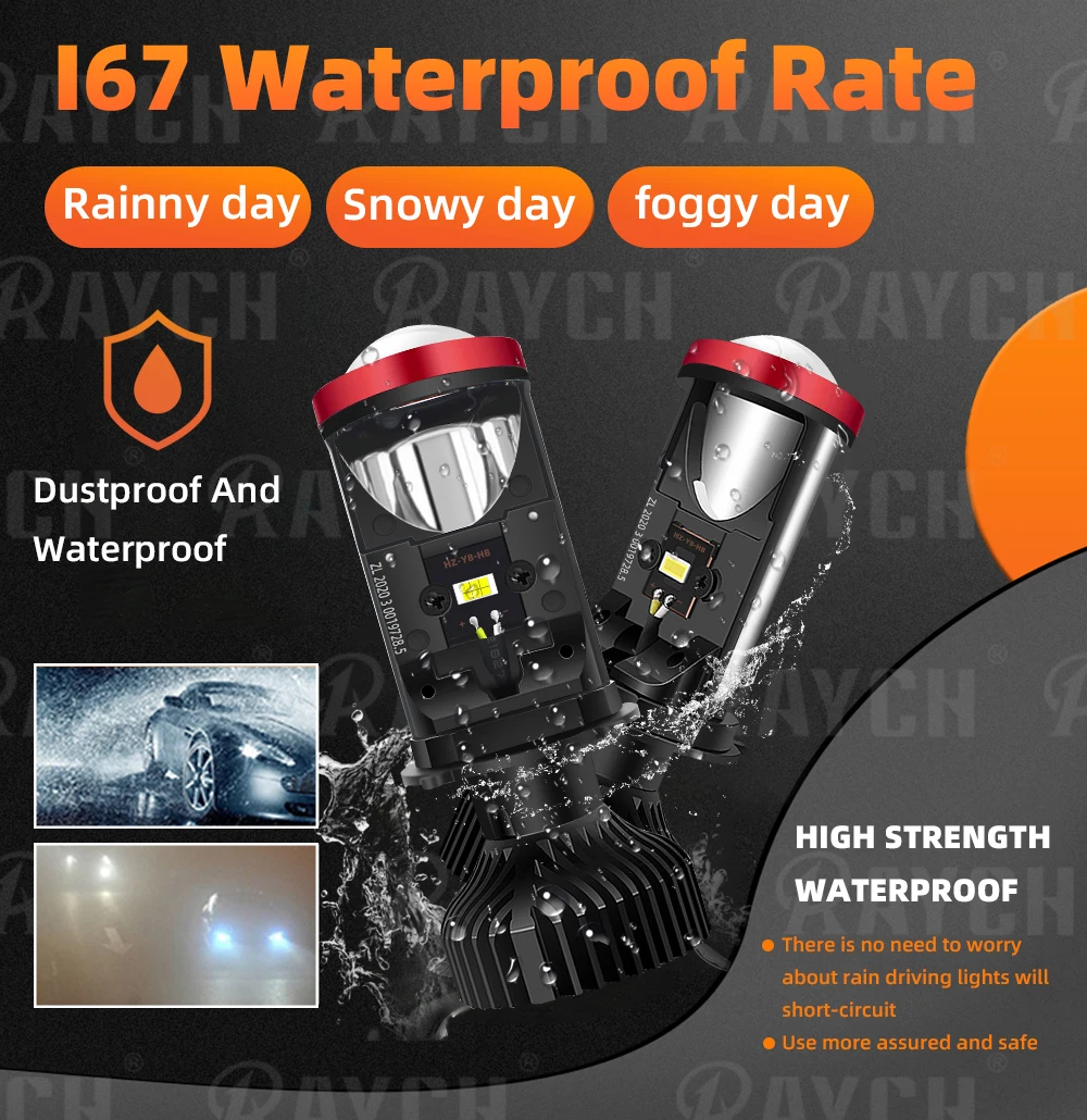 Y8 Projector Led Lens Mini Y8 Car Led Headlight H4 80W 9000LM High Low Beam Tur Bo H4 LED Headlights Canbus for Motorcycle Car