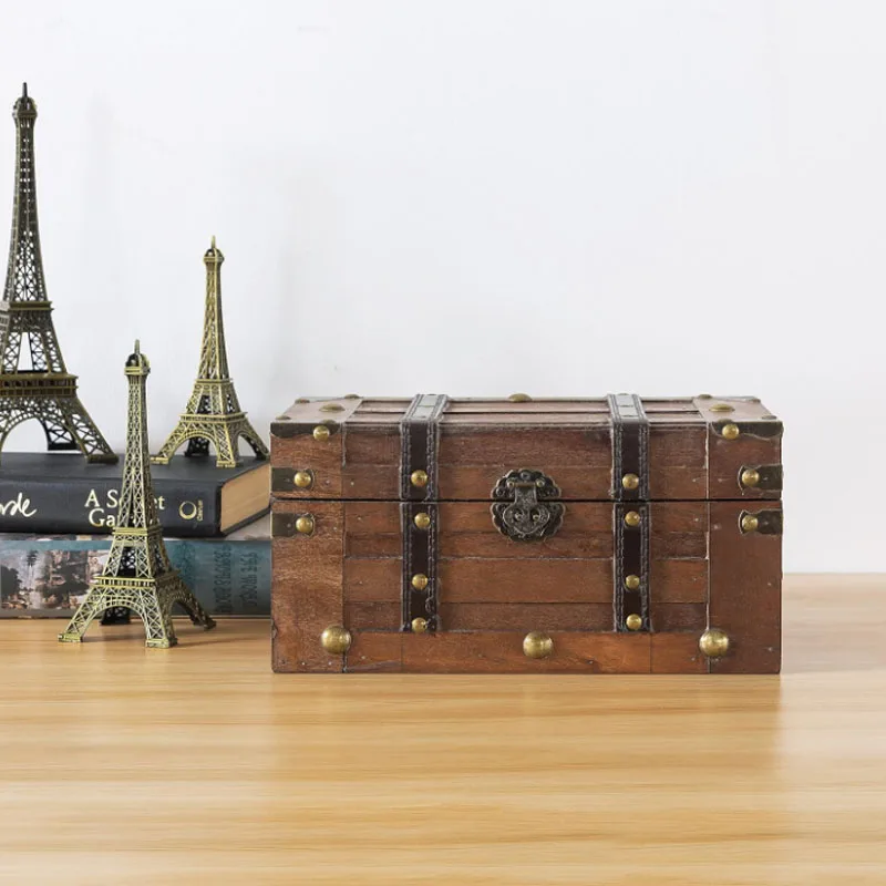 Wholesale Custom Multi-function Decorative Wood Box With Lid Chest Trunk Alexander Small Wooden Storage