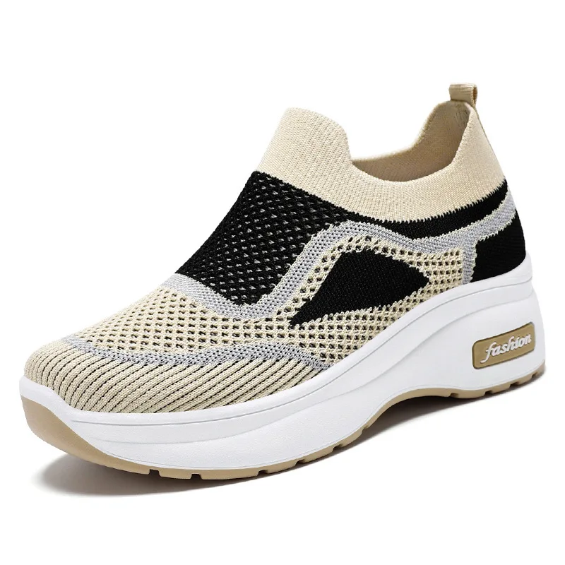 2024 new style lightweight Breathable Sneaker with Custom Logo Fabric Upper and Mesh walking style for ladies