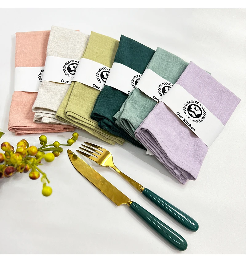 Buti Solid Color Linen Cotton Placemats Dinner Bar Restaurant Wedding