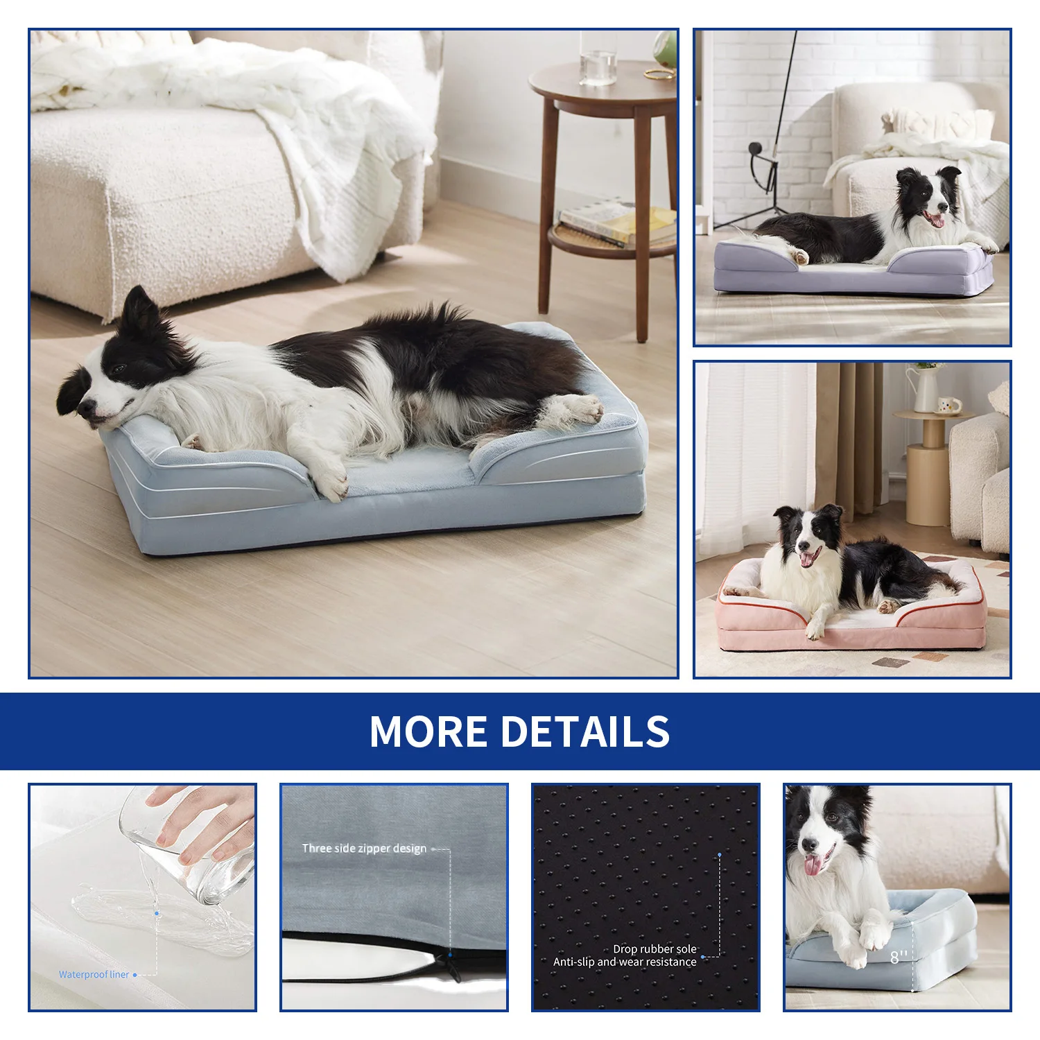 Wholesale heavy duty extra large soft xl xxl big orthopedic memory foam pet dog sofa bed for large dogs manufacture