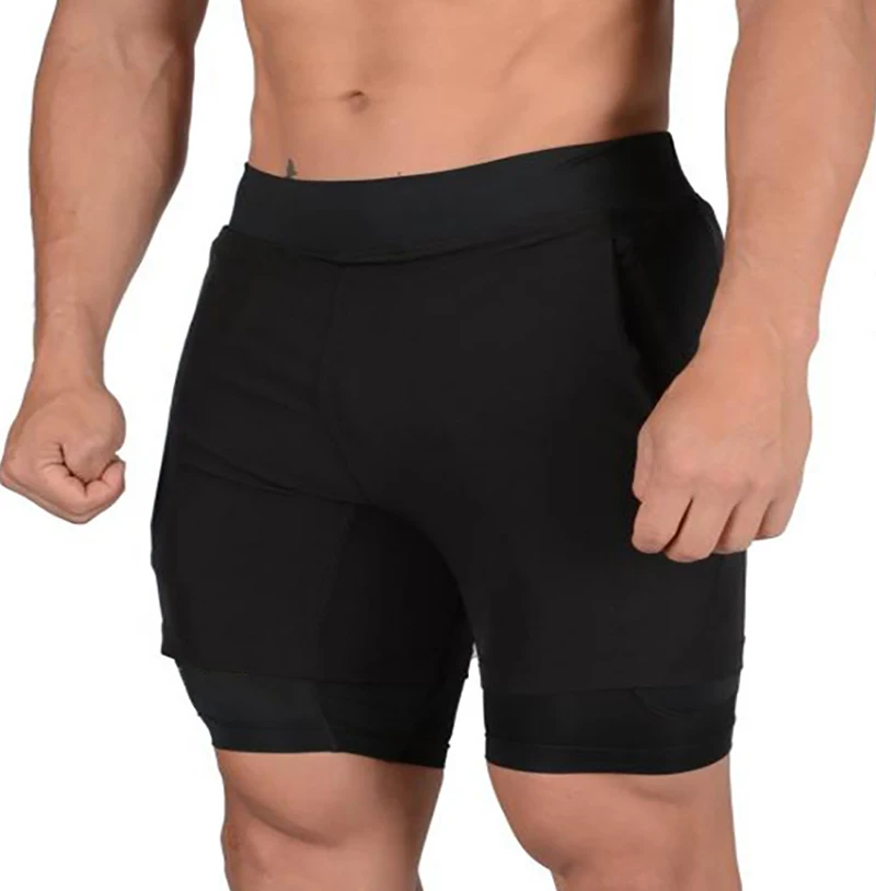 Workout Running Wear Men's Gym Shorts Custom Men Slim Sweat Fiess Sport Casual Print Pattern Knitted 2 in 1 Shorts Men766_voghion.com