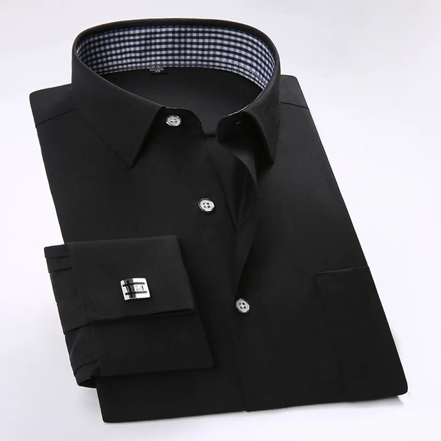 black french cuff dress shirt Boat neck little black Great Gatsby satin party dress main image 1