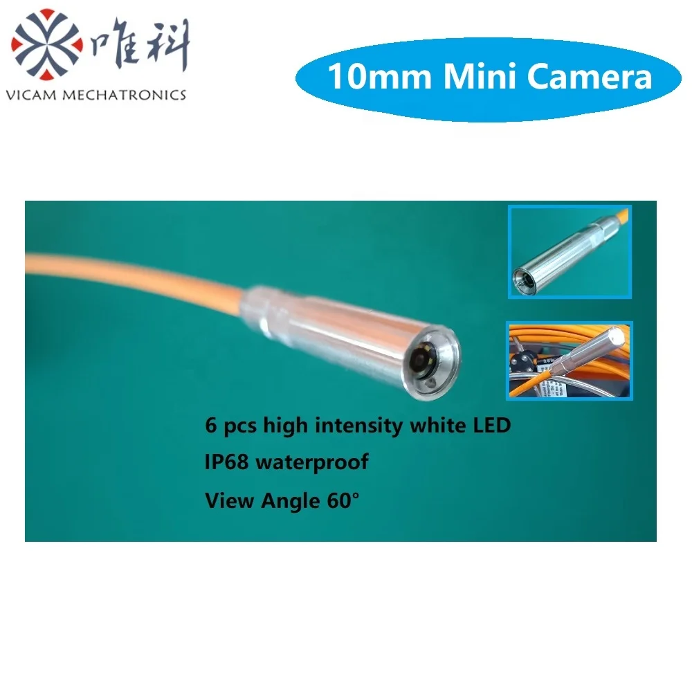 10mm Mini Borescope Inspection Camera 8 Inch Screen With DVR System 20m to 50m Portable Drain Sewer Detector