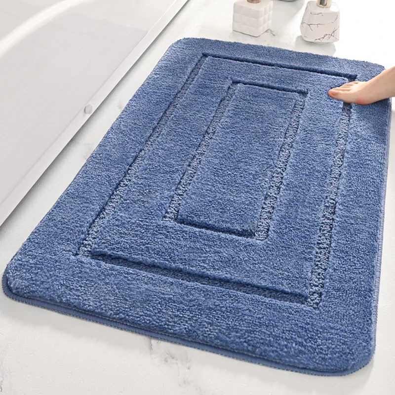 Rectangle Super-Microfiber Bath Mat - Non-Slip, Excellent Absorbent, Quick-Dry Bath Rugs for Bathroom, Soft and Comfortable Floor Mats Ideal for Hotel, Kitchen, and Entrance