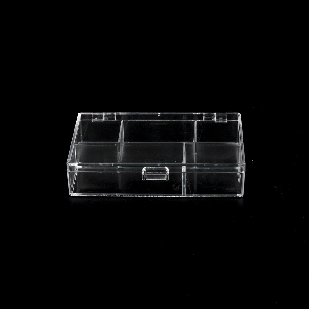 21837 High Clear 5 Grids Mini Transparent Plastic Acrylic Storage Box Bead Storage Finding Organizer