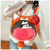 Orange backpack with shoulder pain