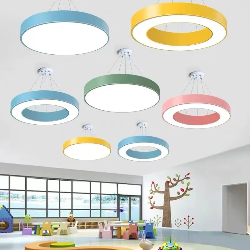 LED-Ringförmige Hängeleuchte für Kindergärten, Einrichtungen für frühkindliche Bildung sowie Klassenzimmer und Büros – Leuchten in Cartoon-Form