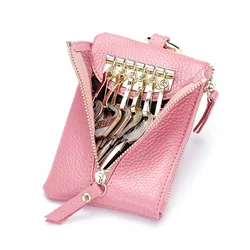 ZMJ-160 Fashion Multifunctional Leather Key Case Small Coin Purse Zip Card Case