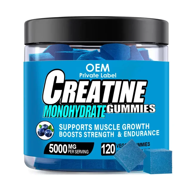 Blueberry Flavored Creatine Monohydrate 5000mg Gummies Sports Nutrition Supplement for Adults Fitness Enthusiasts