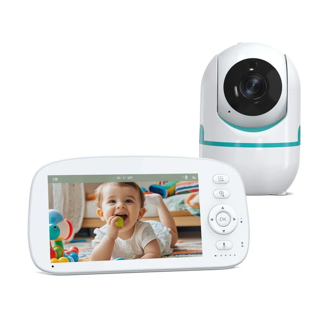 Best Selling Baby Product 2025 Night Vision Crying Alarm Lullabies 300m Wireless 5 inch Display Camera para Bebe Baby Monitor