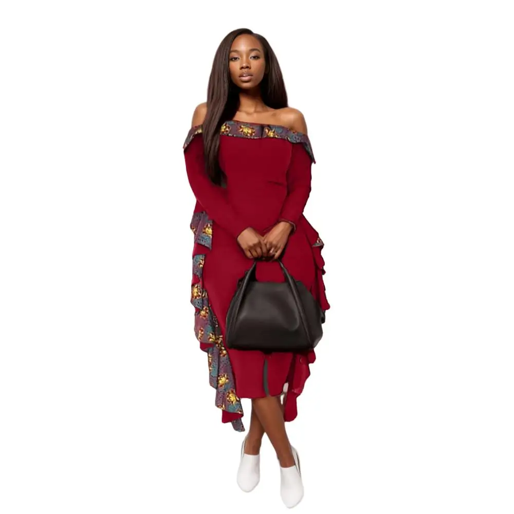 90327-MX69 Kitenge Designs for African Women Elegant Office Dresses