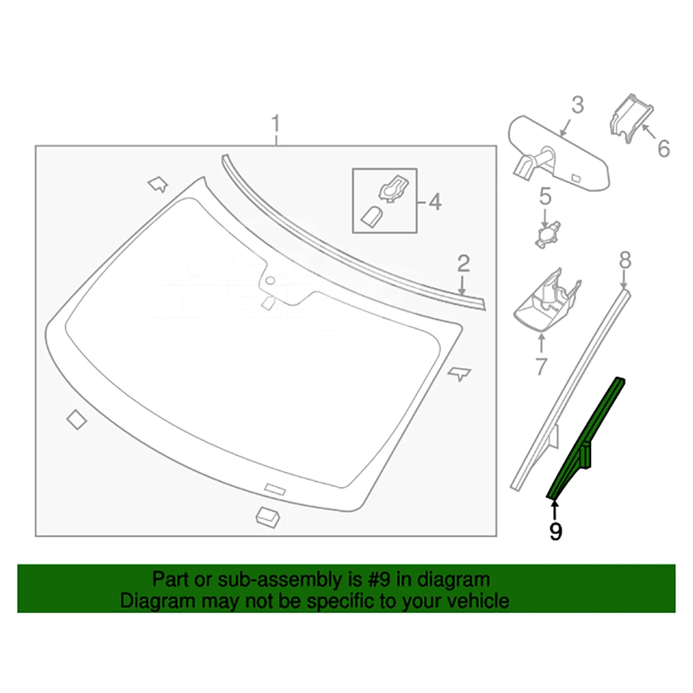 Car Windshield Molding BB5Z7803145BA Ford Explorer Windshield Molding ... — 4