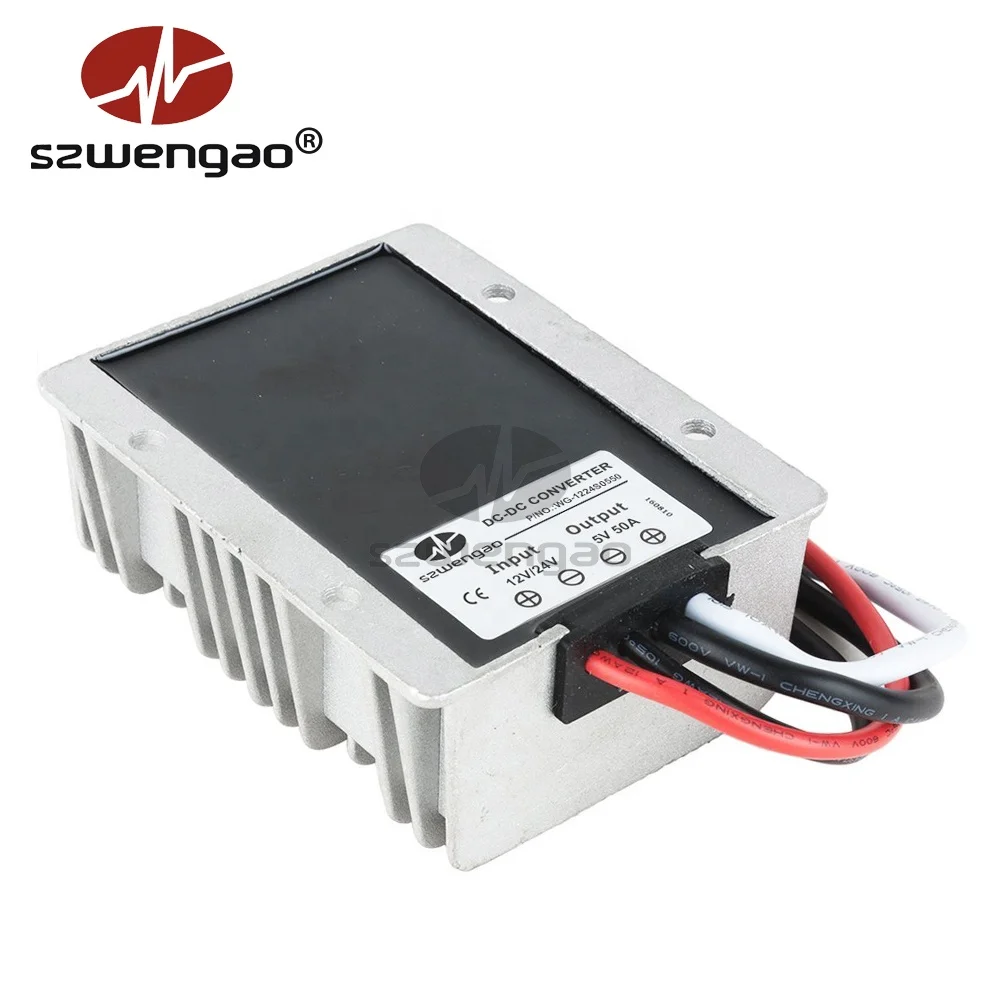 Waterproof Power Converter 12V 24V to 5V 40A 45A 50A DC DC Step Down Power Supply Buck Voltage Regulator for LED Cars