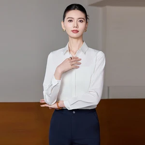 Wholesale Custom 2026 Long Sleeve Women's Shirt Lapel Plus Size Women's Shirt