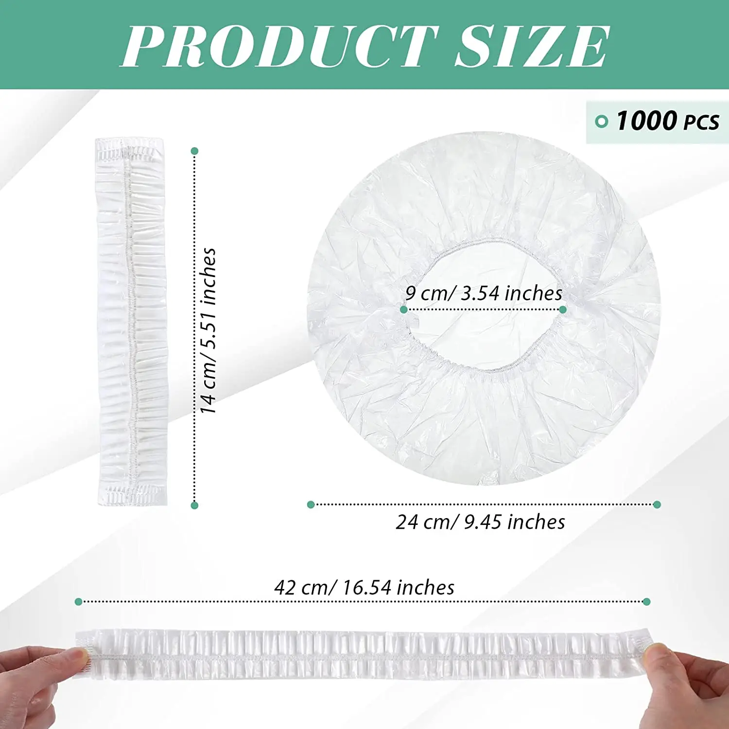 100支/袋一次性浴帽批发防水PE塑料透明发套
