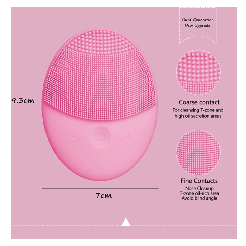PSB rechargeable mini sonic vibrating exfoliating silicone face facial cleanser cleansing brush massager