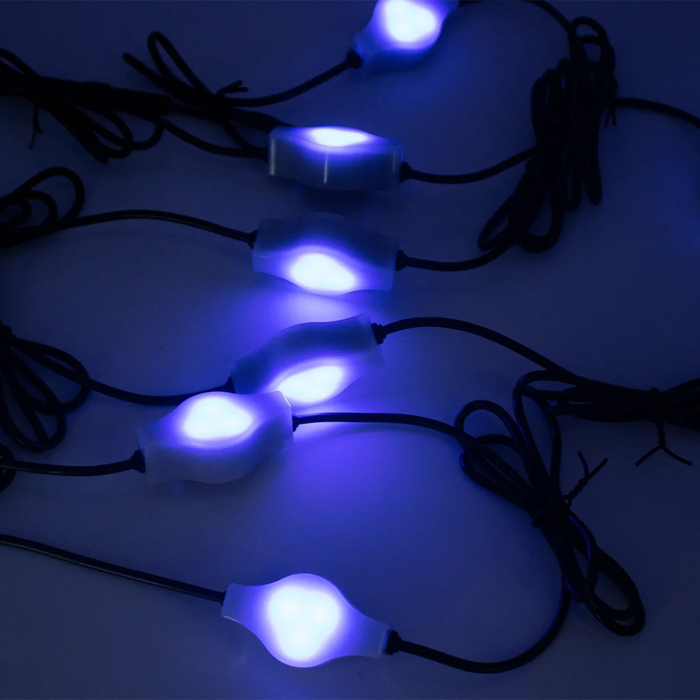 OEM app remote control LED RGB colorful changing glowing solar Christmas lights garden string outdoor holiday decorate light factory