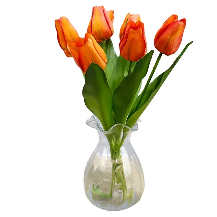 new style 12-heads tulip bouquet artificial orange tulips