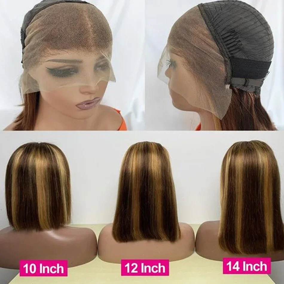 Parrucca bob lace front in capelli veri lisci con meches_voghion.com