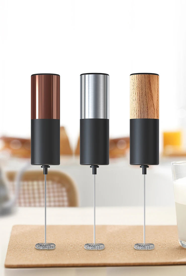 Handheld Electric Milk Frother Machine Stainless Steel Battery-Powered for Household Car and Hotel Use