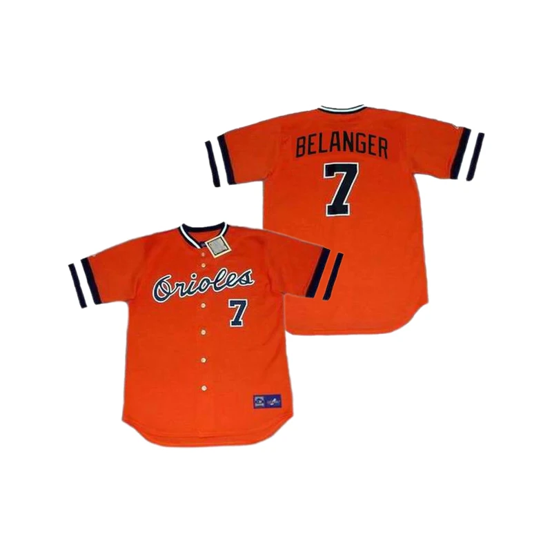 Wholesale Men's Baltimore 7 MARK BELANGER 8 ANDY ETCHEBARREN 8 CAL RIPKEN 9  BRADY ANDERSON Throwback baseball jersey Stitched S-5XL From m.