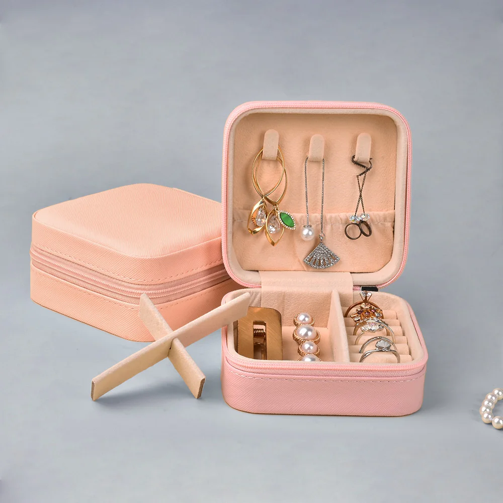 Luxury Mini Pu Leather Travel Jewelry Case Organizer Small Portable