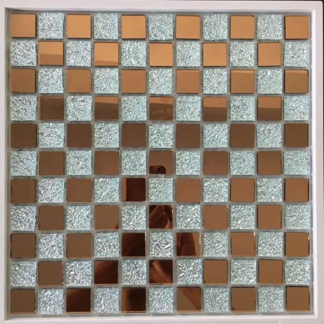 Popular Art Deco Design Decorative Glass Mosaic Mirror Square Shape Easy Installation