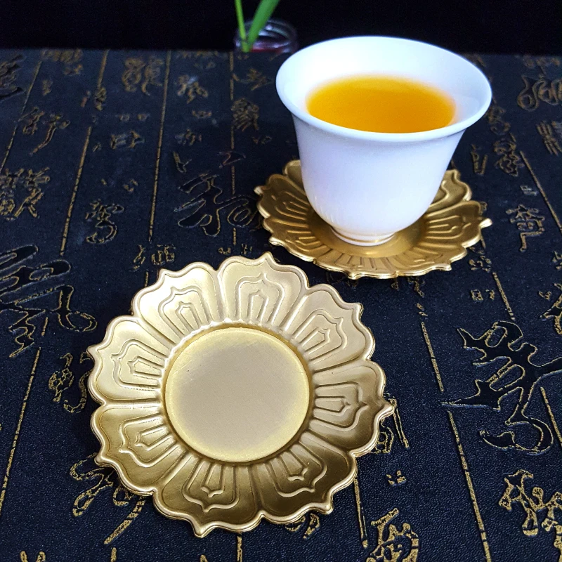 Most Popular Metal Irregular Shape Coaster Gold Tea Cup Mat Coffee Cup Saucer Drinking Coaster
