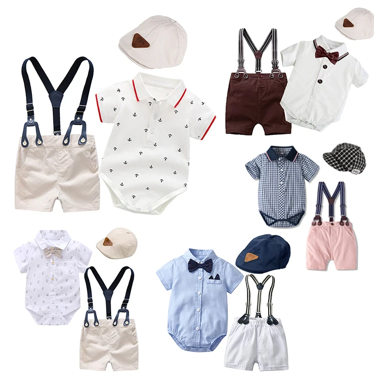 Custom Bulk Boy New Born Baby Clothes Sets 03 Months Formal Party Boys