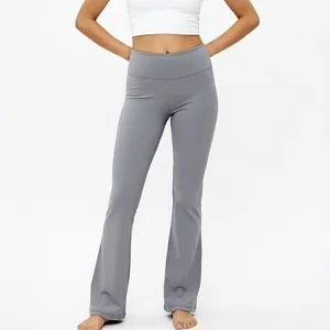 Two Piece Halter Sleeveless High Waist Hip Lift Breathable Workout Sets for Women Front Elastic Waist Backless Flared Legging