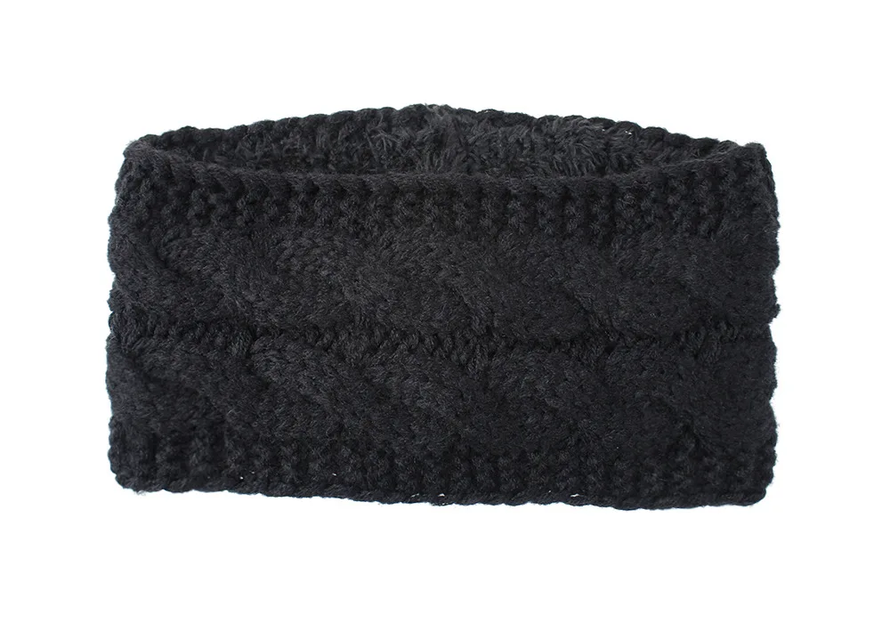 custom logo women winter knit crochet elastic headband fashion girl ear warmer stretch wide headbands