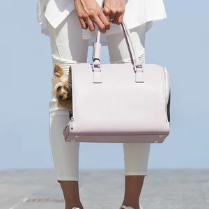 Custom Logo Pebble Leather Luxury Fashion Women Pet Dog Cat Outdoor Carrier Tote Bag Handbag Purse