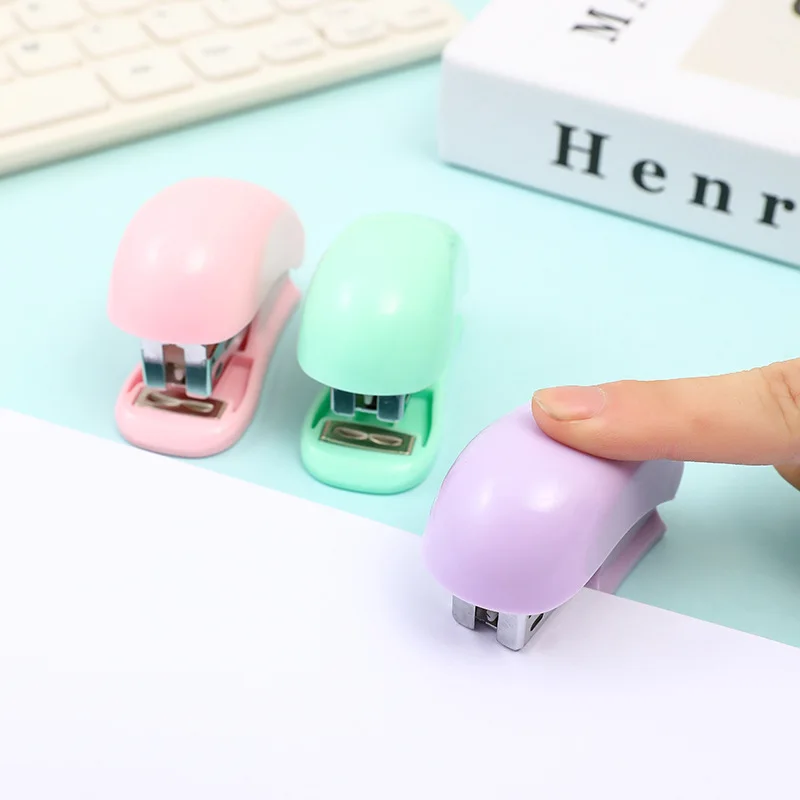Color Cute Mini Stapler Student Stationery Supplies Multi-function Paper Binding Stapler Manufacturers Direct Wholesale