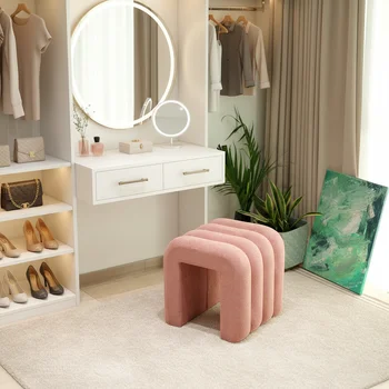 Modern Eco-Friendly Handmade Fabric Ottoman for Living Room Bedroom Apartment Furniture Sofa Corner Stool Footrest Dressing