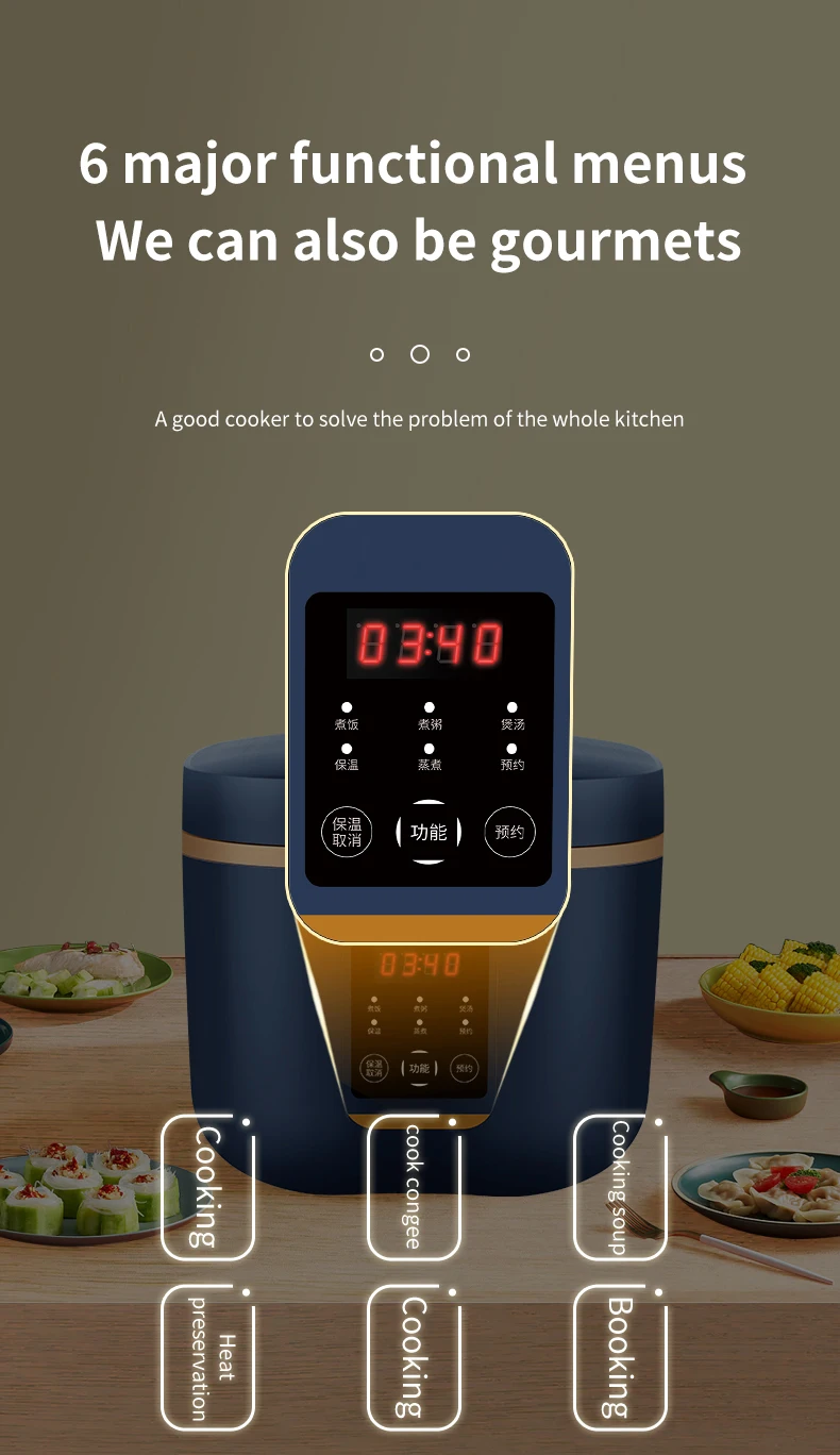 5l Large Rice Cooker Smart Reservation Multifunction Household Rice