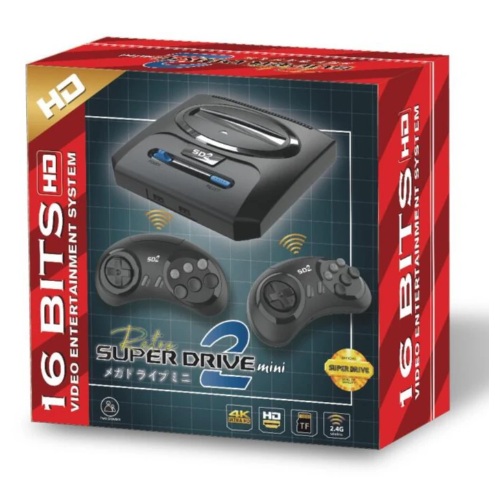 16ビットレトロTVゲームコンソールMD2ミニゲームワイヤレス2.4