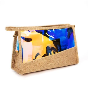 Custom travel womens toiletry pouch holographic make up bag clear PVC plastic cosmetic bag