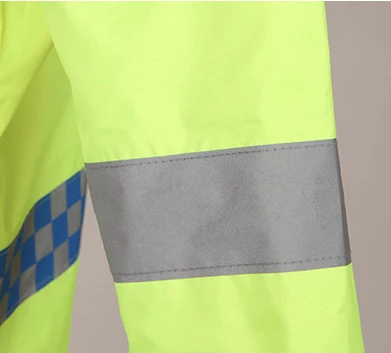 Wholesale Custom Safety Jackets Reflective Fluorescent Green Rainsuit Coat Printing Men Waterproof W