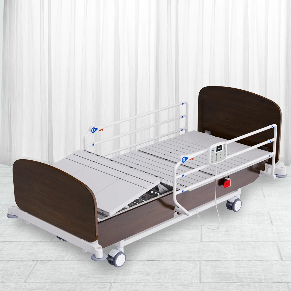 Anti-Decubitus electric Hospital Bed with 3 Crank ISO Certified for Nursing Patients Made of ABS Metal Wood manufacture