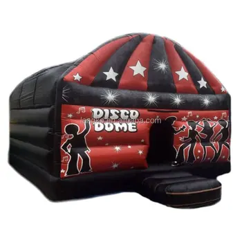 Black Color Bouncy Castle Disco Dome Bounce House Moonwalk Tent With Air Blower