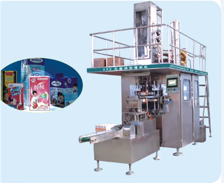 3000BPH 1000ML Juice and Milk Carton Box Filling and Packing Machine