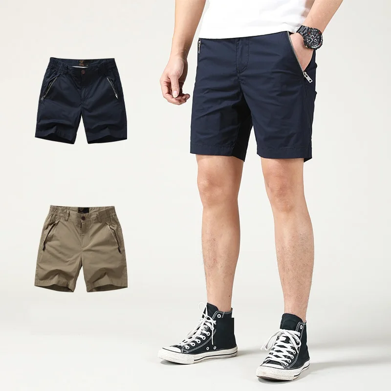 2023 Summer New Wear-Resistant Tooling Shorts Solid Color Men's Thin Loose Casual Shorts334_voghion.com