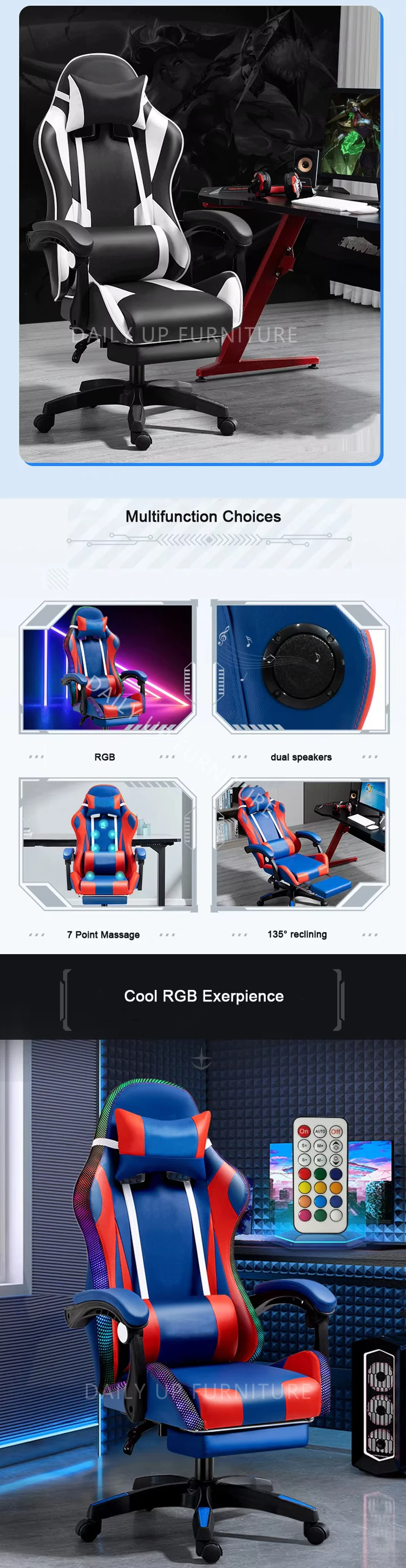 gaming chair,rgb gaming chair , gaming table and chair set
